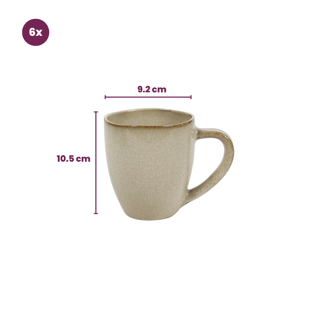 Ensemble de mugs Cookinglife - Mugs à café - Sabi - 450 ml - 6 pièces
