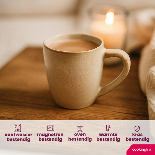 Mugs Cookinglife Sabi Beige 450 ml - 6 pièces