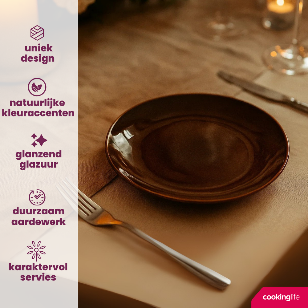 Bol de soupe / Bols Cookinglife Sabi Brun ø 15 cm - 6 pièces