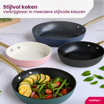 Cookinglife Koekenpannenset Style Zwart - ø 24 & 28 cm - keramische anti-aanbaklaag - geschikt voor alle warmtebronnen