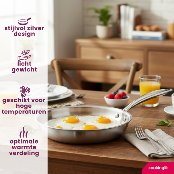 Poêle à frire Cookinglife - en inox triply - Superior - 20 cm