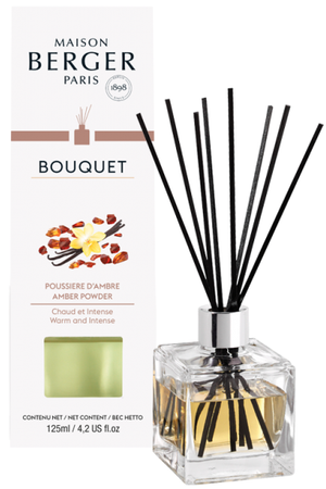Ensemble de diffuseur Maison Berger - Bâtonnets - Poudre d'Ambre - 125 ml