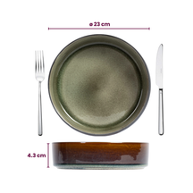 Assiettes profondes Cosy & Trendy / Assiettes à pâtes - Quintana Green ø 23 cm / H 4,3 cm - 4 pièces