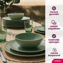 Service de vaisselle Coastal Lines Seagrass Green 18 pièces / 6 personnes