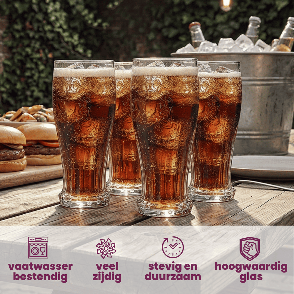 Ensemble de verres Coca-Cola - Long drink - Crown Cap - 350 ml - 4 pièces