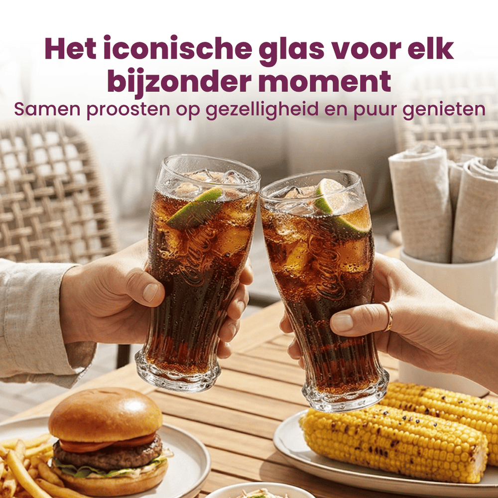 Ensemble de verres Coca-Cola - Long drink - Crown Cap - 350 ml - 4 pièces