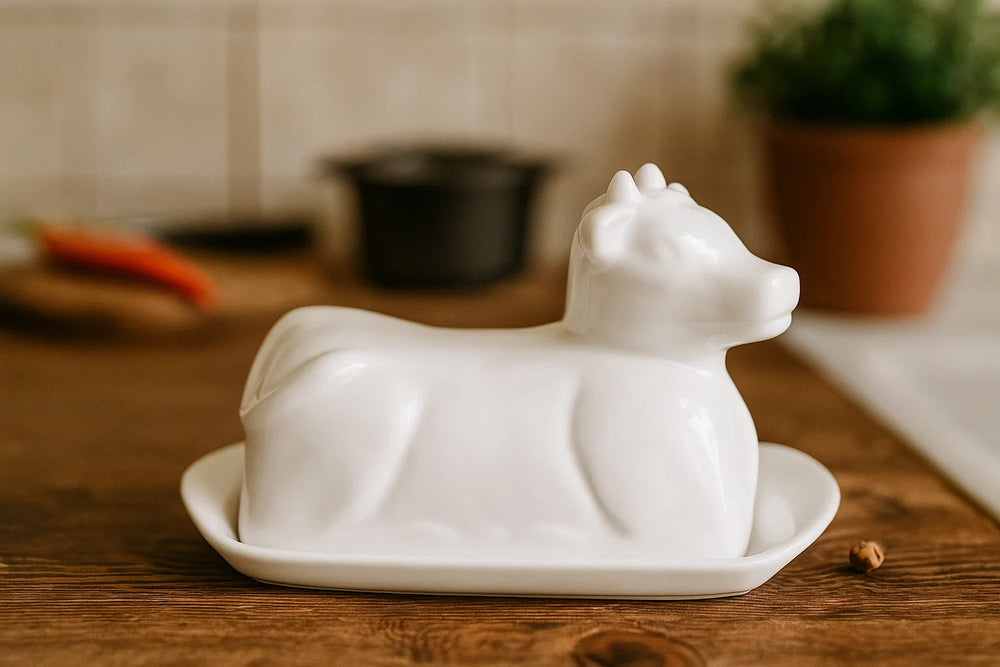Beurrier en porcelaine Cookinglife - Vache - 20 x 12 cm