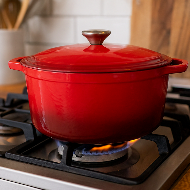 Cookinglife Cocotte en Fonte Rouge - ø 24 cm / 3,5 Litres