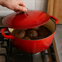 Cookinglife Cocotte en Fonte Rouge - ø 24 cm / 3,5 Litres