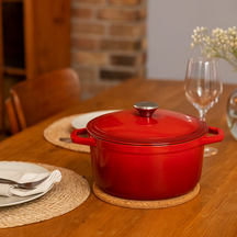 Cookinglife Cocotte en Fonte Rouge - ø 24 cm / 3,5 Litres