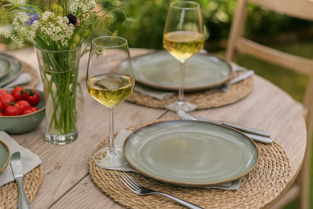 Service de vaisselle Cookinglife Sabi vert 18 pièces / 6 personnes - 6 assiettes à dîner, 6 assiettes à petit-déjeuner et 6 bols
