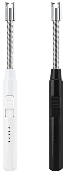 Briquet électrique Cookinglife - Briquet flexible - Rechargeable par USB - Noir/Blanc