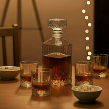 Coffret à whisky Cookinglife - Carafe à whisky 900 ml avec bouchon + 4 verres à whisky