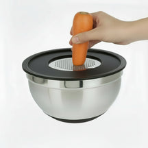 Bol mélangeur Cookinglife en acier inoxydable + 3 râpes - 25,5 x 14 cm