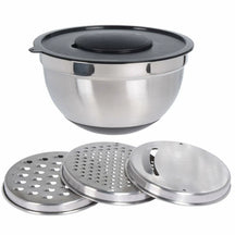 Bol mélangeur Cookinglife en acier inoxydable + 3 râpes - 25,5 x 14 cm