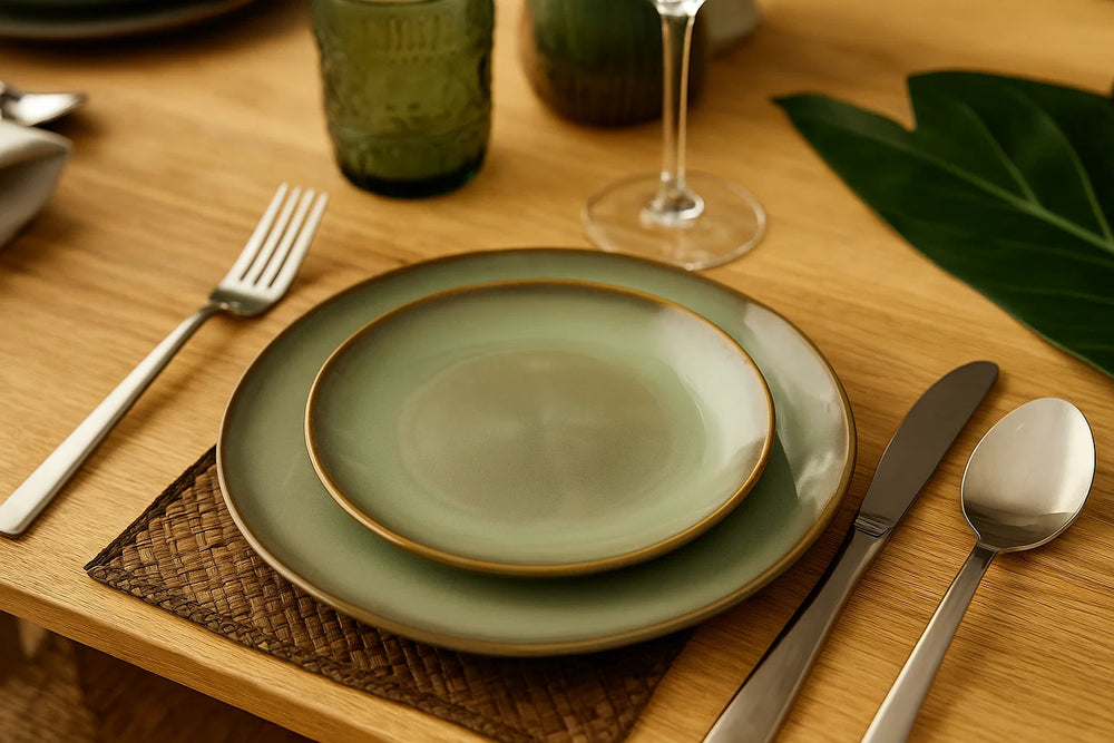 Assiettes à petit-déjeuner / Assiettes à dessert Cookinglife Sabi Vert ø 21 cm - 6 pièces