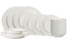Service de table Cookinglife Siaki New Bone - Porcelaine 18 pièces / 6 personnes - 6 assiettes plates, 6 assiettes à dessert et 6 bols