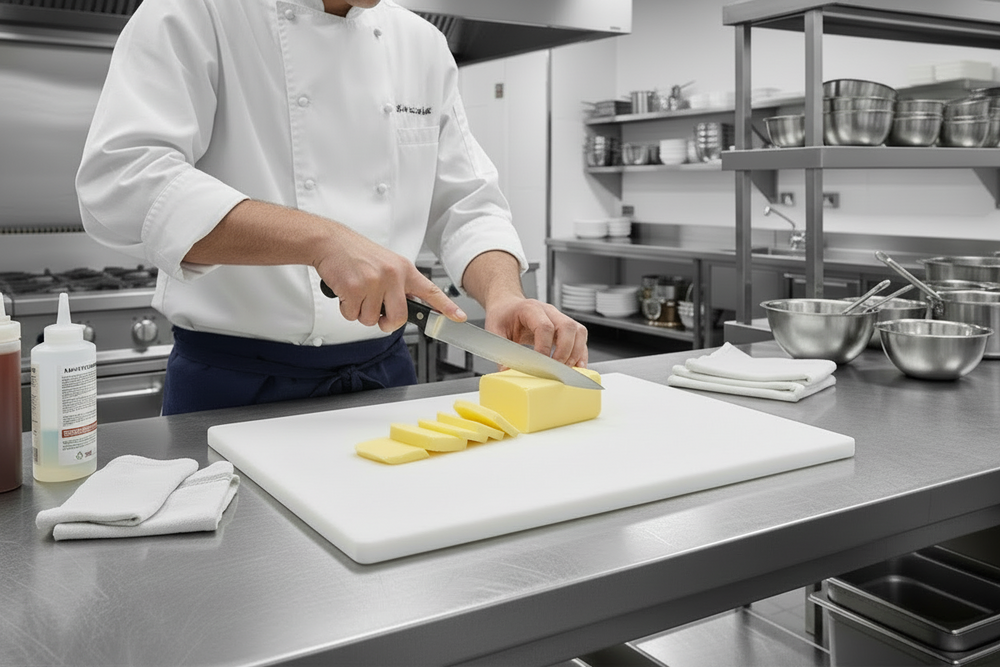 Planche à découper Cookinglife HACCP blanche 40 x 30 cm - pour produits laitiers et pain