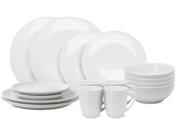 Ensemble de vaisselle Cookinglife - En porcelaine - 4 personnes - 16 pièces