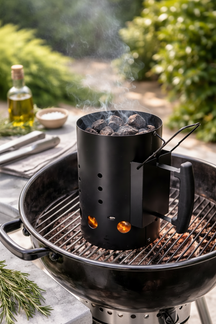 BBQ Starter Brikettenstarter 30.5 cm - Hittebestendig Metaal Zwart - Cookinglife