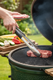 Pinces à barbecue Cookinglife Fire & Flavour en acier inoxydable 42 cm - Noir/Gris