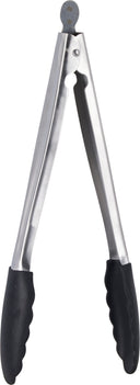 Pinces à barbecue Cookinglife Fire & Flavour en acier inoxydable 32 cm - Outil de barbecue avec poignée noire