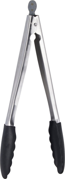 Pinces à barbecue Cookinglife Fire & Flavour en acier inoxydable 32 cm - Outil de barbecue avec poignée noire