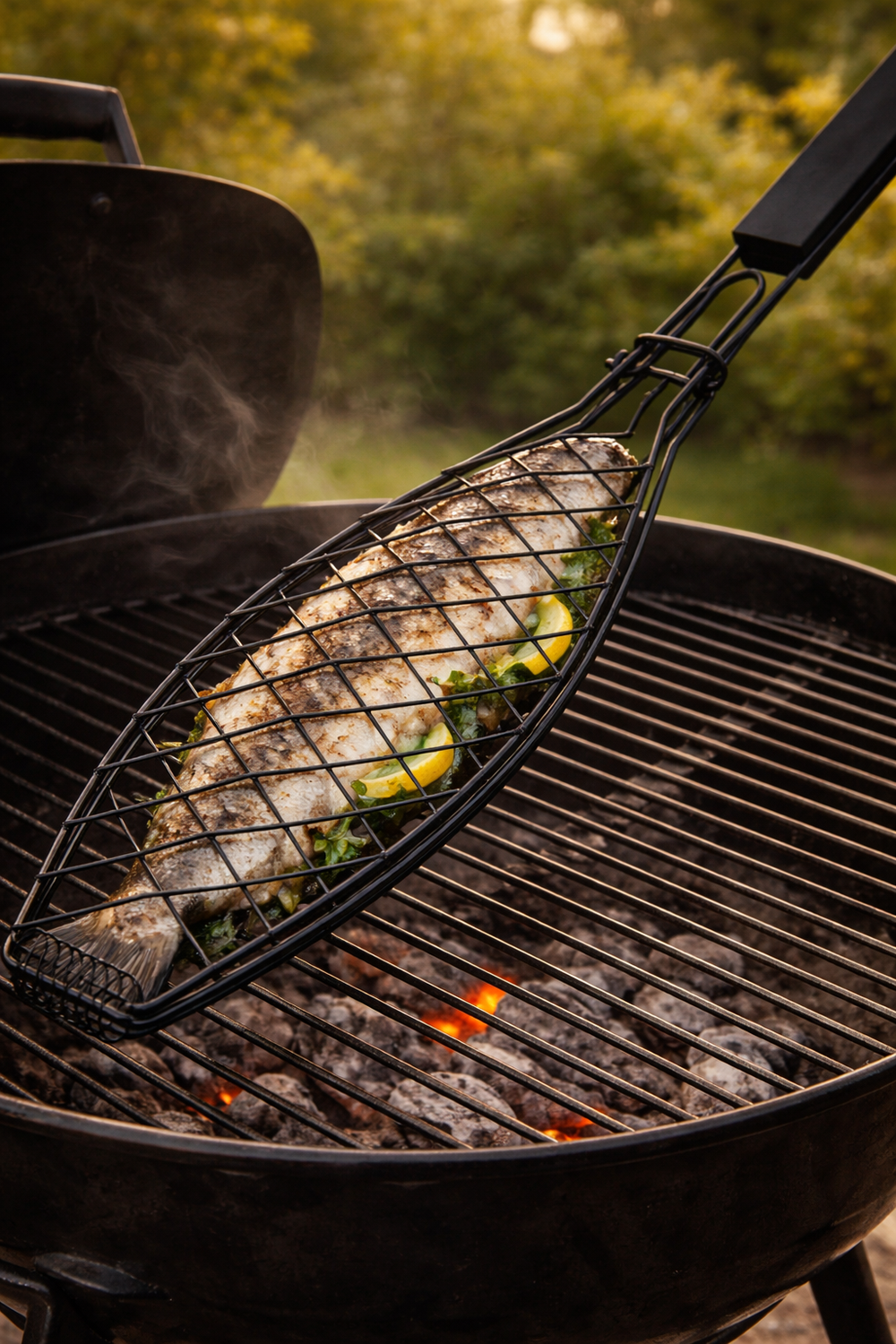 Barbecue Cookinglife Fire & Flavor - Métal antiadhésif - Griller poissons et légumes