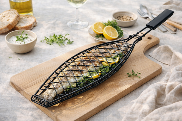 BBQ Visgrill Fire & Flavour - Non-Stick Metaal - Grillen van Vis en Groenten - Cookinglife