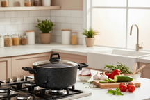 Braadpan met deksel - Aluminium Ø 22 cm / 3.5 Liter - Geschikt voor alle warmtebronnen - standaard anti-aanbaklaag - Cookinglife