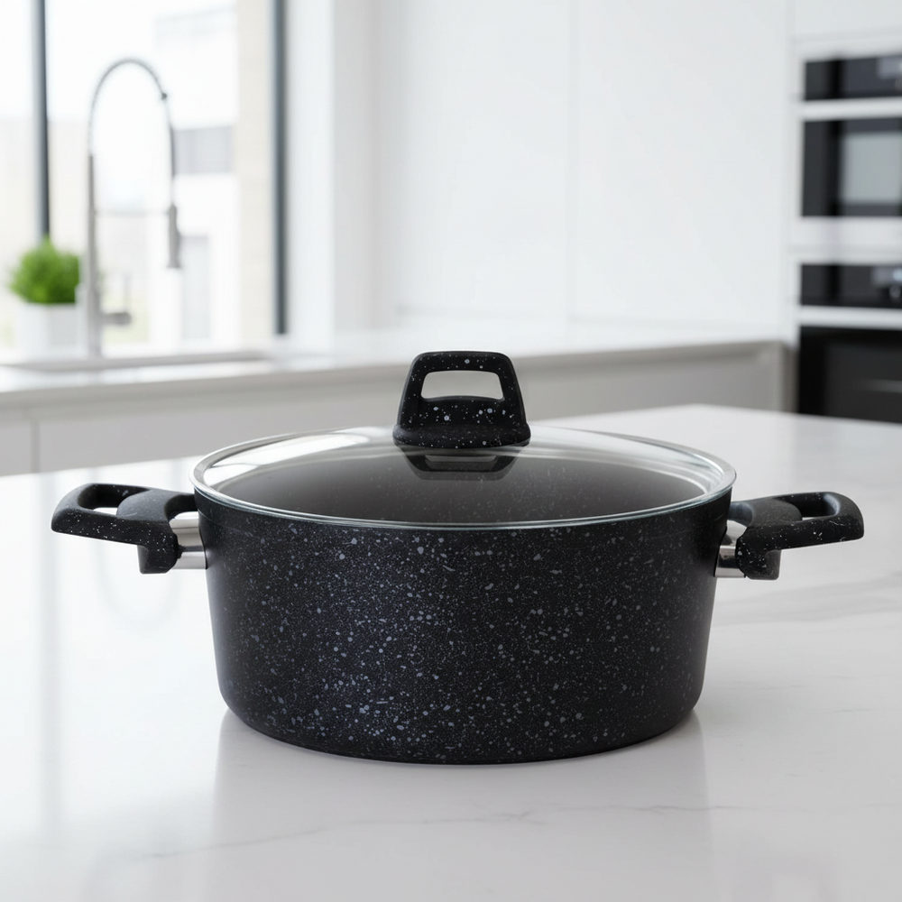 Braadpan met deksel - Aluminium Ø 22 cm / 3.5 Liter - Geschikt voor alle warmtebronnen - standaard anti-aanbaklaag - Cookinglife