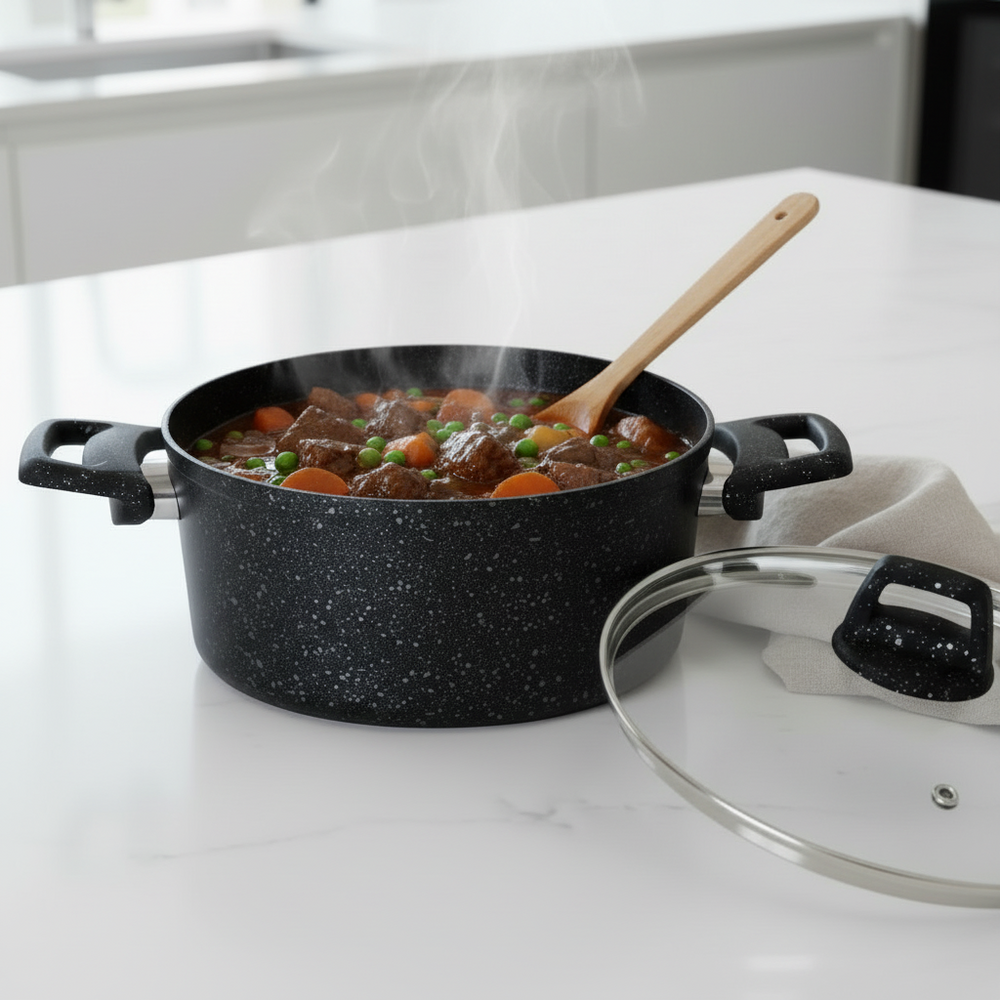 Braadpan met deksel - Aluminium Ø 22 cm / 3.5 Liter - Geschikt voor alle warmtebronnen - standaard anti-aanbaklaag - Cookinglife