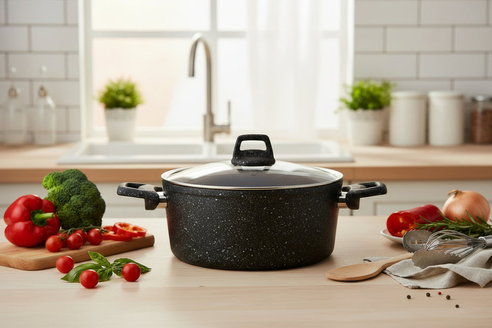 Braadpan met deksel - Aluminium Ø 24 cm / 4.4 Liter - Geschikt voor alle warmtebronnen - standaard anti-aanbaklaag - Cookinglife