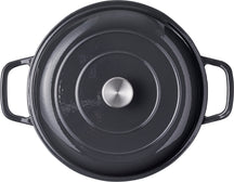 Cookinglife Braadpan met deksel Gietijzer - Grijs - ø 30 cm / 2.6 Liter - geëmailleerde anti-aanbaklaag