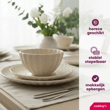 Assiettes à petit-déjeuner / Assiettes à dessert Cookinglife Cardida Beige ø 19,5 cm - Lot de 6