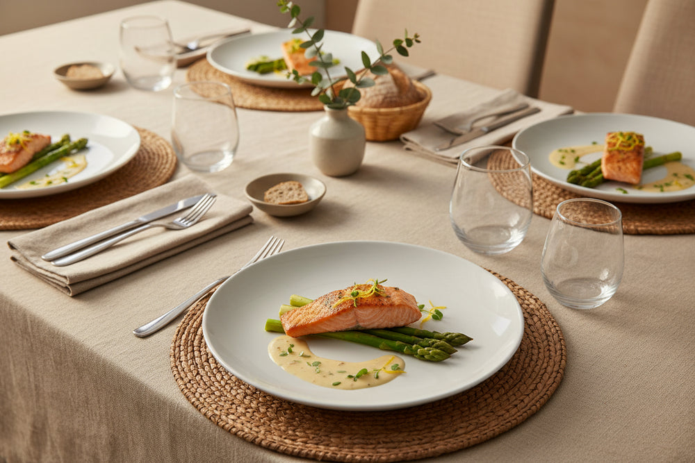 Ensemble d'assiettes Cookinglife - Coupe - Porcelaine - 27 cm - 4 pièces