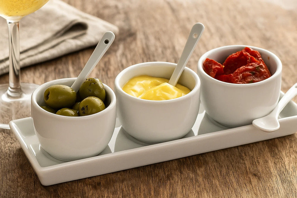 Ensemble de bols à trempette - Porcelaine - Ensemble de 7 pièces