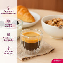 Set de verres à espresso Cookinglife - Double paroi - Barista - 80 ml - 2 pièces