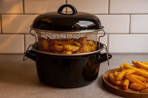 Friteuse émaillée avec panier ø 24 cm