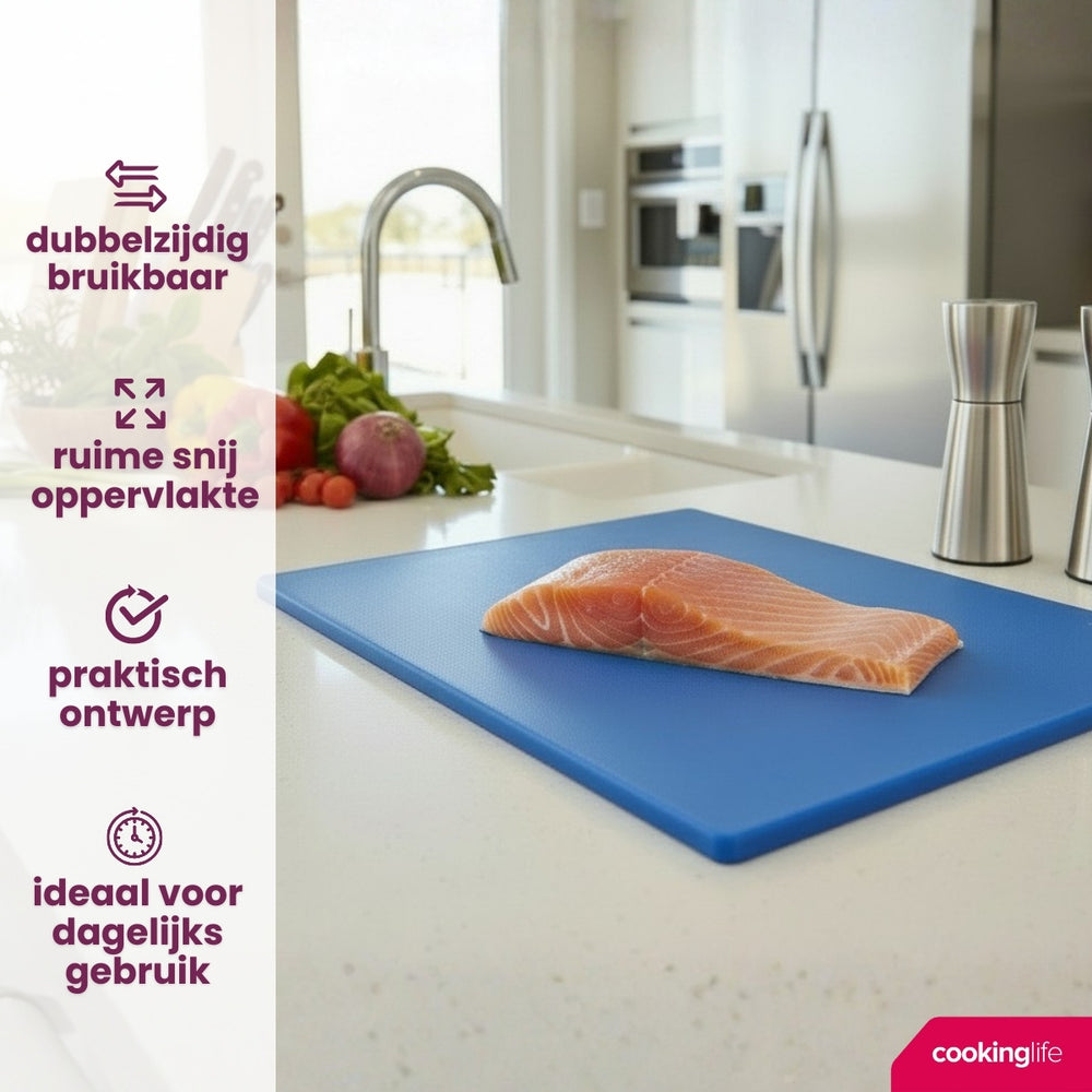 Planche à découper Cookinglife HACCP bleue 40 x 30 cm - pour le poisson