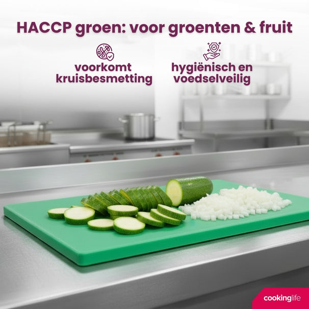 Planche à découper Cookinglife HACCP verte 40 x 30 cm - pour légumes et fruits