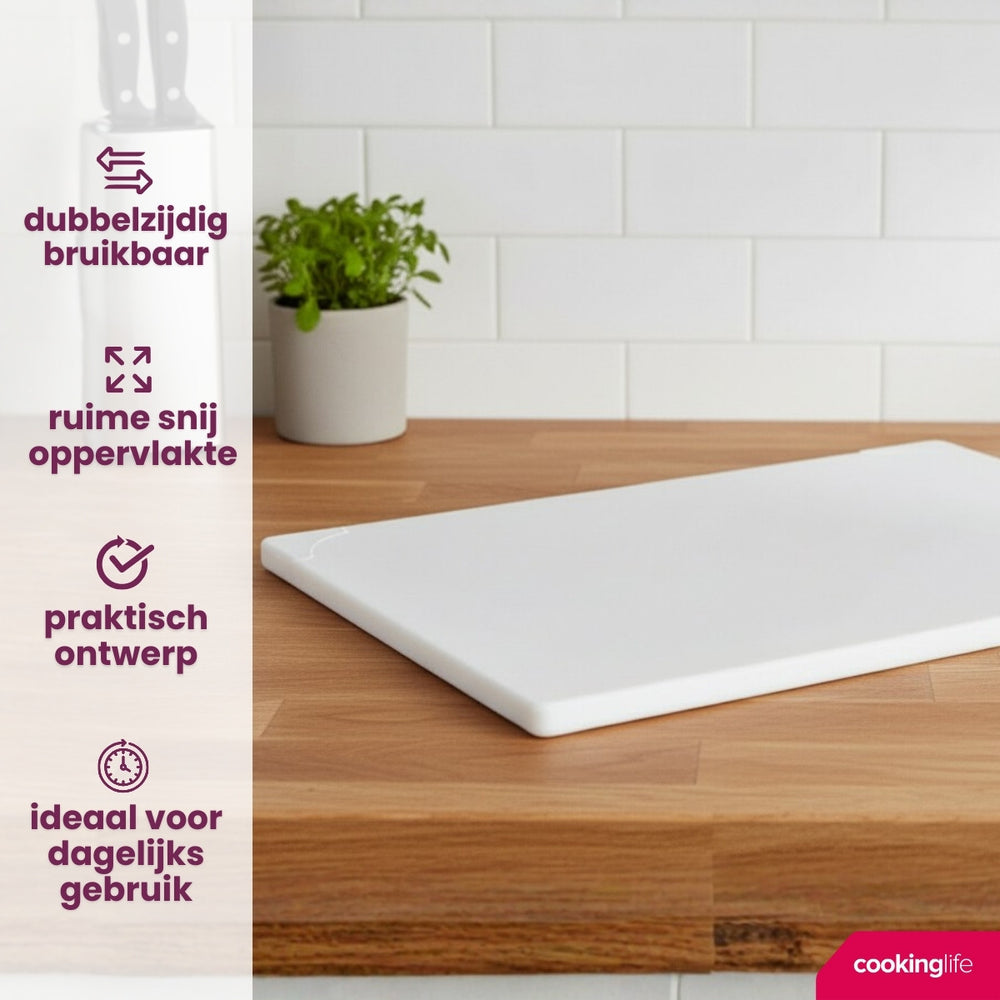 Planche à découper Cookinglife HACCP blanche 40 x 30 cm - pour produits laitiers et pain