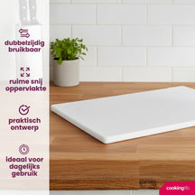 Planche à découper Cookinglife HACCP blanche 40 x 30 cm - pour produits laitiers et pain