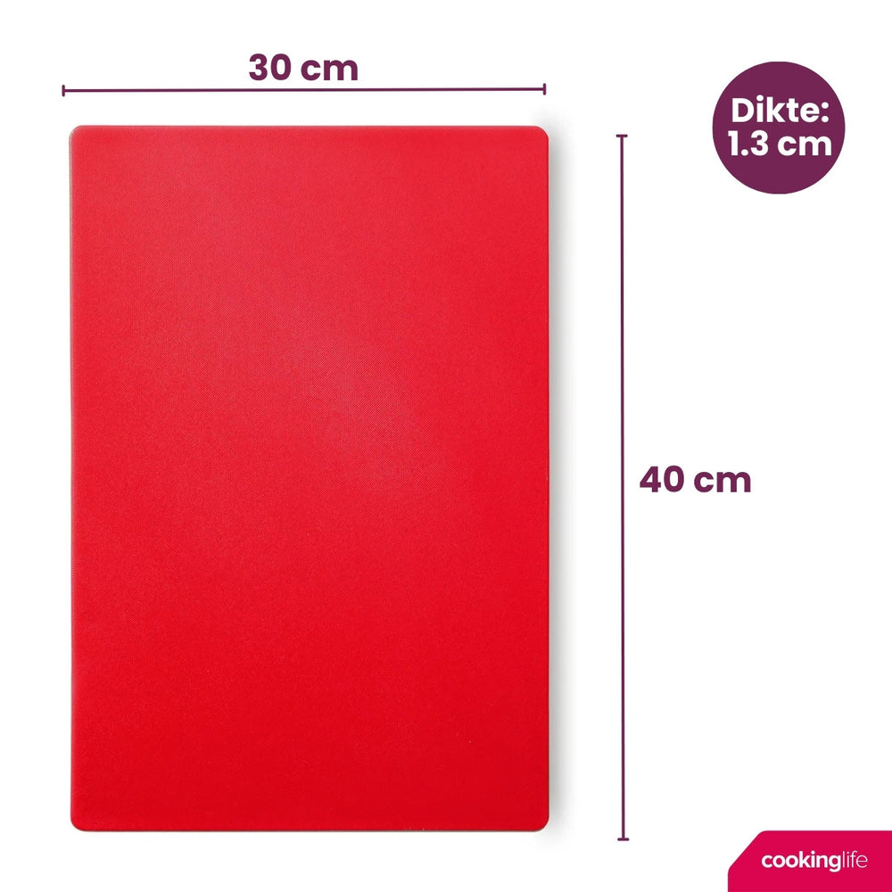 Planche à découper Cookinglife HACCP Rouge 40 x 30 cm - pour la viande