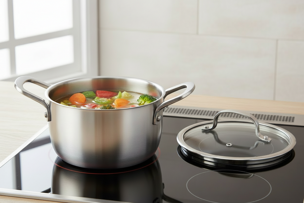 Cookinglife Kookpan met Glazen Deksel - RVS - ø 16 cm / 1.2 Liter