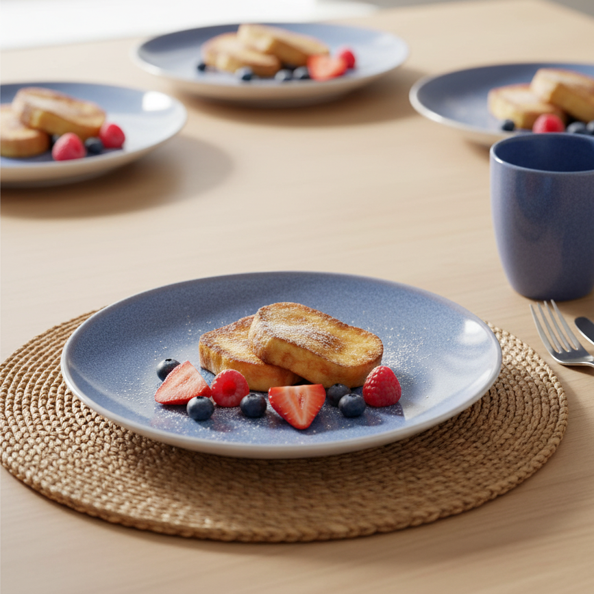 Assiettes à petit-déjeuner/à dessert Cookinglife Serene Blue Ø 20 cm - Faïence - 4 pieces