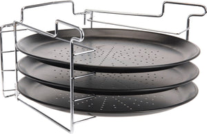 Ensemble de plaques à pizza Cookinglife - en métal - Ø 32 cm - 4 pièces