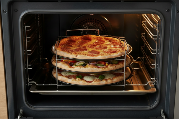 Ensemble de plaques à pizza Cookinglife - en métal - Ø 32 cm - 4 pièces