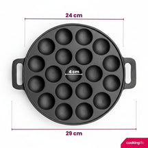 Poêle à Poffertjes Cookinglife - Fonte - ø 24 cm - 19 petites crêpes