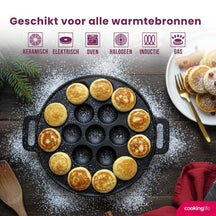 Poêle à Poffertjes Cookinglife - Fonte - ø 24 cm - 19 petites crêpes